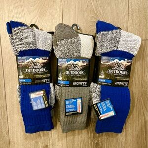 NWT Hello Outdoors 6 Pack Bundle Mens Sock Shoe Size 6-12 in Blue and Gray.